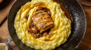 Roulade mit cremigem Kartoffelpüree und knusprig frittierten Zwiebeln: So gelingt sie immer