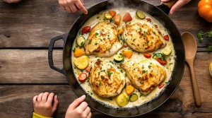 Hähnchenbrust in Zucchini-Sahne-Soße: schnelles Familienessen, das alle satt und glücklich macht