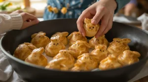 Zu Ostern backe ich diese niedlichen Quarkhasen – schnell gemacht und immer ein Hit